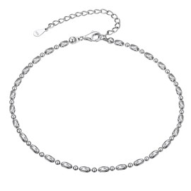 FindChic Silver Anklets for Women Waterproof Summer Jewelry Chain Ankle Bracelet Beach Foot Jewelry Leg Bracelet