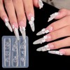 LIFOOST Flower Silicone Nail Molds Carving Template Floral Casting Molds