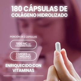 Colágeno Hidrolizado 600mg 180 Cápsulas Biotina Nuboost Sabor