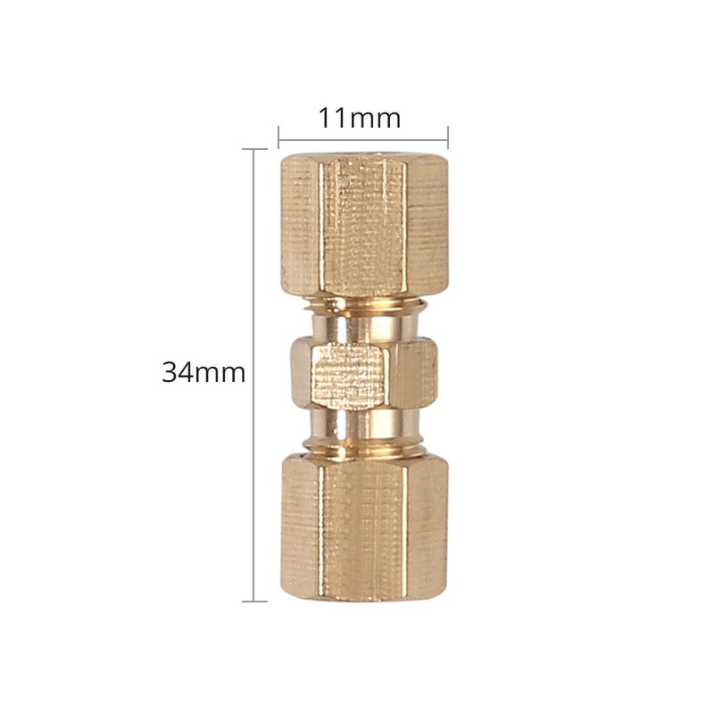 Bohaner 10 Pcs Straight Brass Brake Line Compression Fitting Unions