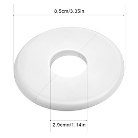 Mabor 2Pcs Round Wall Split Flange, Plumbing Cover Plates Self-Adhesive Faucet Escutcheon Plate ABS Flange Cover for Faucet Decoration Accessories 29mm Buckle Design