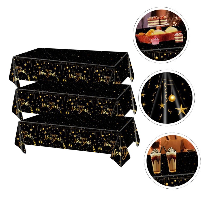 3pcs New Year's Day Tablecloth Table Cloth Dining Room Table