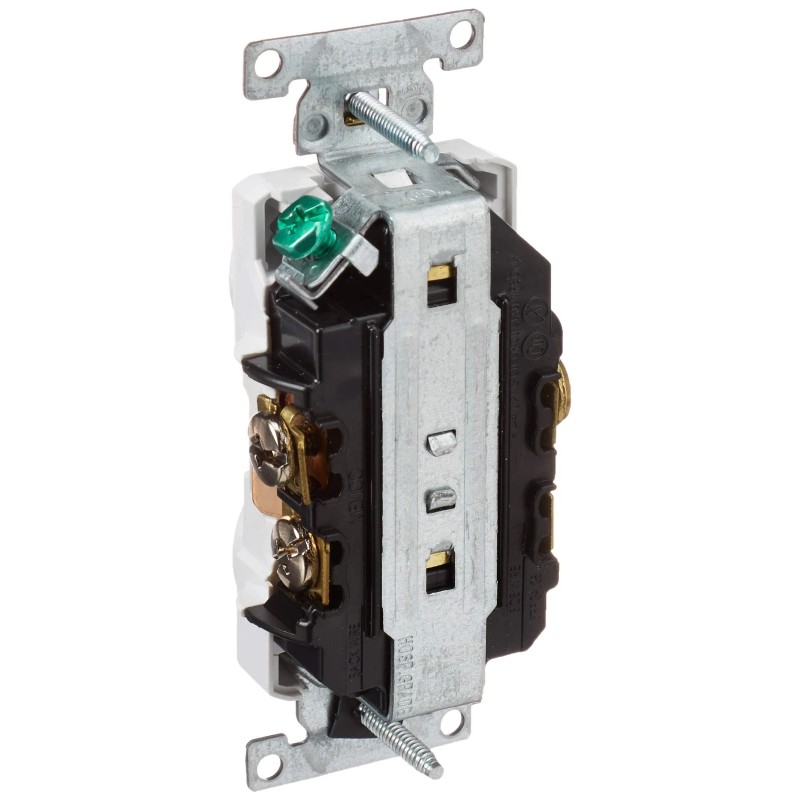 Leviton 20 Amp Hospital Grade Duplex Outlet White Thermoplastic Nylon