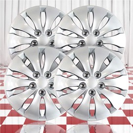Brighter Design Set of 4 16" Push-on Silver Hubcaps for Honda Accord 2008-2012