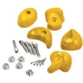 Climbing Wall Holds Pack of 10 High Grip Poly Resin Climbing Stones (Yellow, 5 Pack)