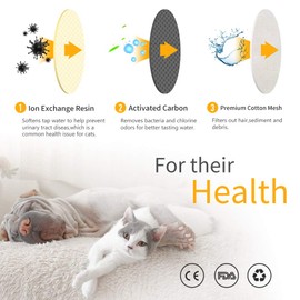 Ecoastal Activated Carton Filters for Heart Shape Cat Water Fountain,Pet Fountain Filters, Fresh and Clear Replacement Filters for Dog Cat Automatic Flower Water Dispenser Drinking Fountain (4 Pack)