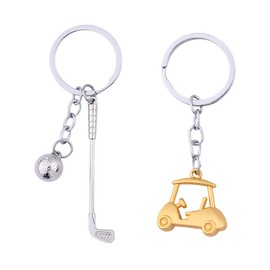 Golf Cart Ball Keychain Set for Men Women Cute Golf Cart Key Chain Charm for Keys Bag Keychain Accessories for Boys Girls Golf Birthday Gifts for Women Men Golfers Christmas Gift for Golf Lover Coach