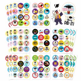 Bighan 16 Sheets Graduation Gift Tags Stickers, Congratulations Stickers for Boys Girls Graduation Party Favor Decoration Graduation Gifts for Kids Classroom Decor, A