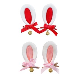 4 Pcs Easter Bunny Ears Hair Clips Stuffed Cotton Rabbit Ears Hair Accessory for Women Girl Easter Spring Hair Accessory