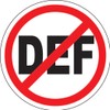 NO DEF (Diesel Exhaust Fluid) 3 Stickers/Decals 3.5x3.5 AUS 32