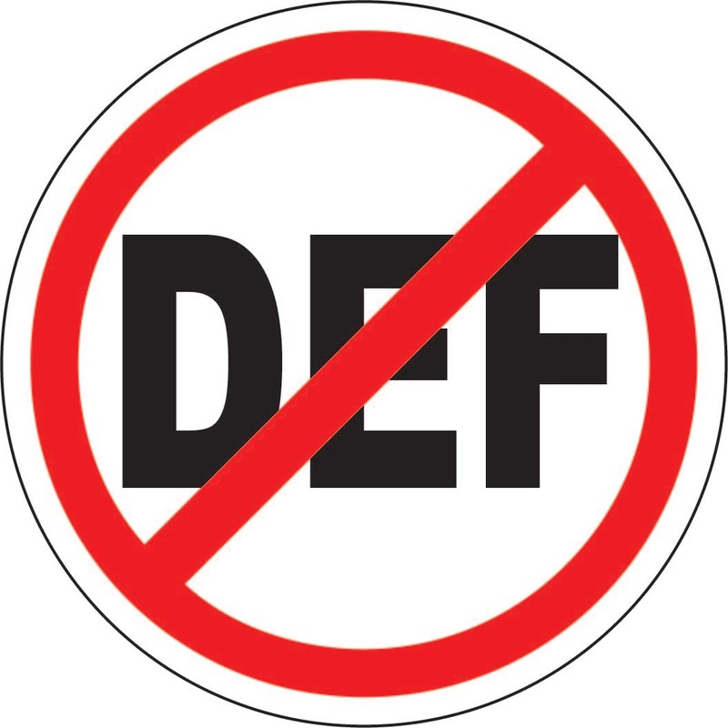 NO DEF (Diesel Exhaust Fluid) 3 Stickers/Decals 3.5x3.5 AUS 32