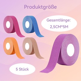 5 Stück Face Lifting Tape, 2.5cm x 5m Anti Falten Pflaster für Straffung der Haut, Gesichtstape gegen Falten, Face Tape Lifting Gesicht tape gegen Falten