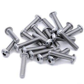 M4 (4mm x 35mm) Hex Socket Button Machine Screw (Bolt) - Stainless Steel (A2) (Pack of 20)
