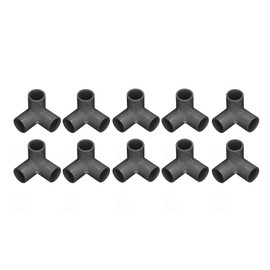 10PCS 3 Way PVC Pipe Fittings Inner Diameter 20mm, Elbow Corner Connector for Furniture Greenhouse Shed Pipe Joints (Black)