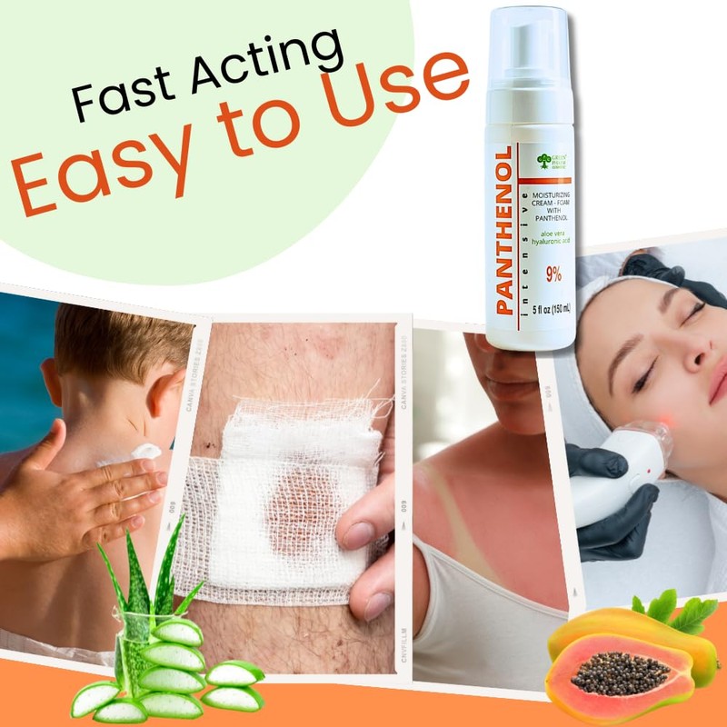 9% Panthenol Foam Spray, Vitamin B5 + Deep Moisturizing Hyaluronic