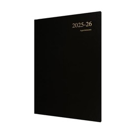 Collins 'Essentials' 12 Month Mid/Academic Year Planner, July 2025-July 2026 Week-to-View Appointments Diary, A4 Hard Cover, Black