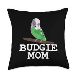 niedliches Wellensittich Geschenk für Frauen Mom Budgie Saying Throw Pillow, 18x18, Multicolor