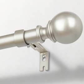 Zeerobee Curtain Rods for Windows 72 to 144, 1 Inch Adjustable Heavy Duty Nickel Curtain Rod, Outdoor Indoor Room Divider Modern Drapery Pole, 72-144"