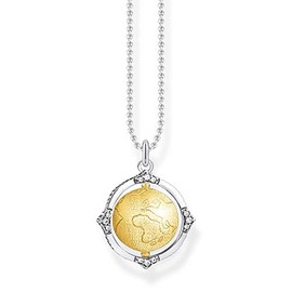 Thomas Sabo Ladies Vintage Globe 925 Sterling Silver Necklace 38-42cm Length, Sterling Silver, Not Applicable