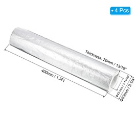 PATIKIL 1-11/16"(43mm) ID 3-1/4"(83mm) OD Pipe Insulation Foam Tube, 4Pcs 1.3Ft Self Adhesive Pre Slit Pipe Insulation Tube Cover Wrapping with Aluminum Foil for Winter Irrigation, White