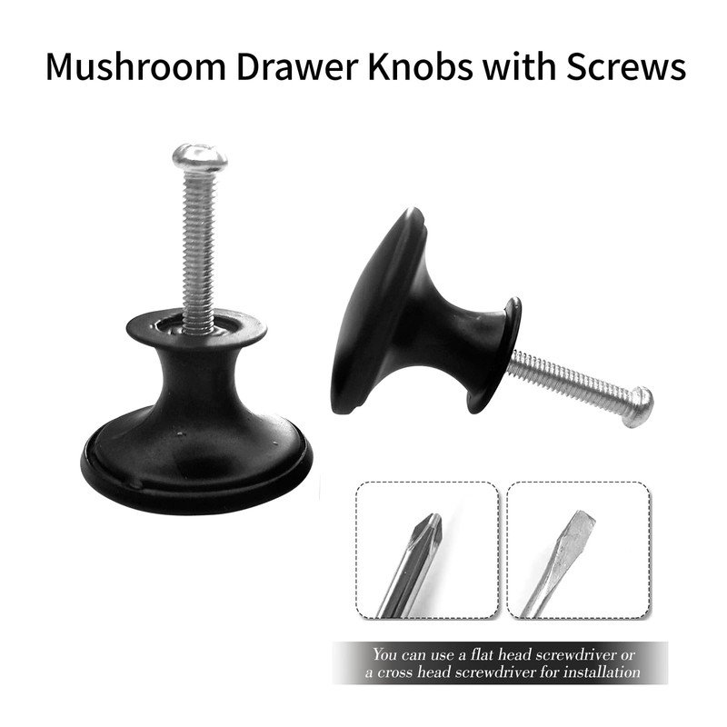 GOTRUST 15PCS Black Drawer Knobs 30mm, Cabinet Door Knobs Black