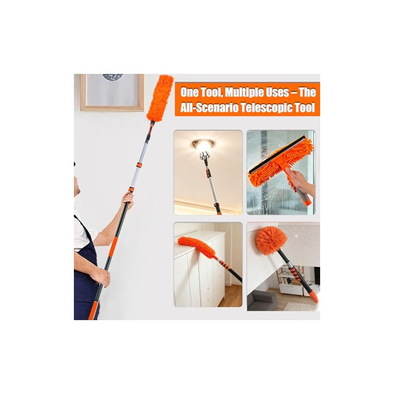 TRULYWIN 26FT Light Bulb Changer & Cleaning Kit, Telescoping Pole