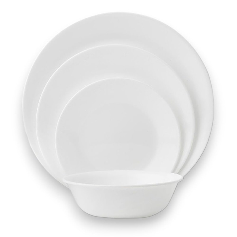 Corelle Vitrelle 8-Piece Service for 2 Dinnerware Set, Triple Layer