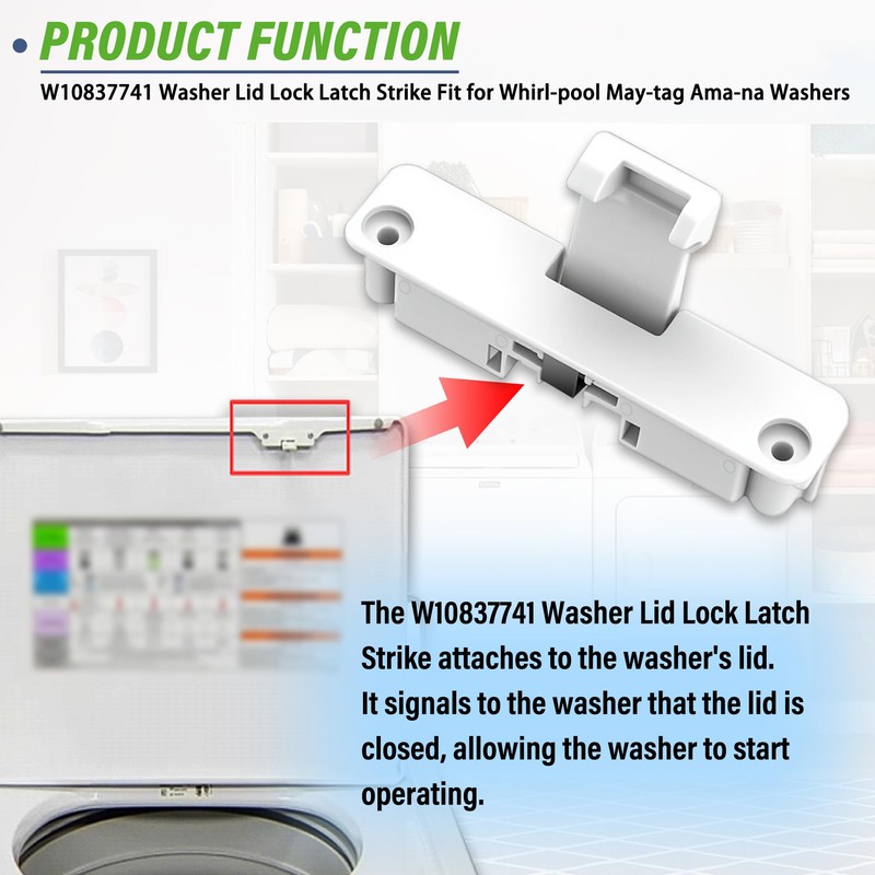 NTW4516FW4 MVWC415EW1 Lid Lock Strike Fit for Ama-na May-tag Washer