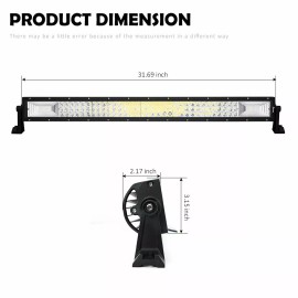 Aaiwa 32'' Inch 180w Led Work Light Bar Combo For Kubota RTV-X1100C X1120/D X1140 X900