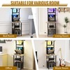 YAKANJ Record Player Stand with Led Light,Record Player Table with