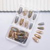 30 uñas postizas de ojo de gato, cortas, almendradas, con