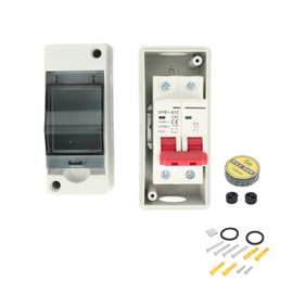 PV Solar Disconnect Switch Photovoltaic Circuit Isolator Miniature RV Breaker Box DC500V IP65 Waterproof 40A