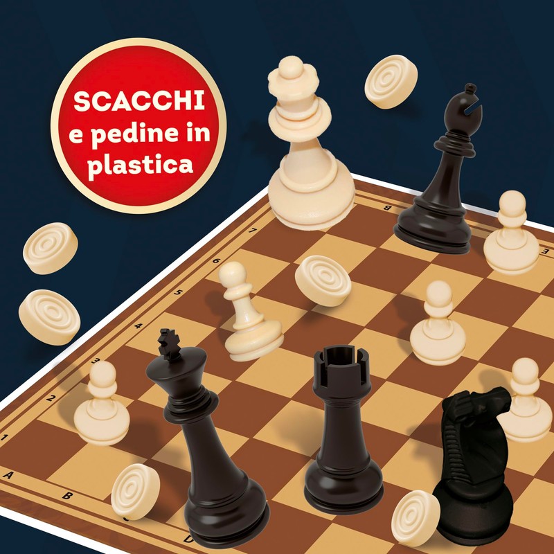 Lisciani Giochi 89222 Grandmaster 3-in-1 Chessboard Game Colour