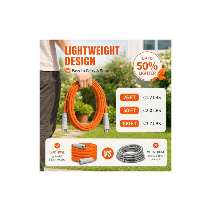 Sartis 25FT All-Weather Durable Garden Hose