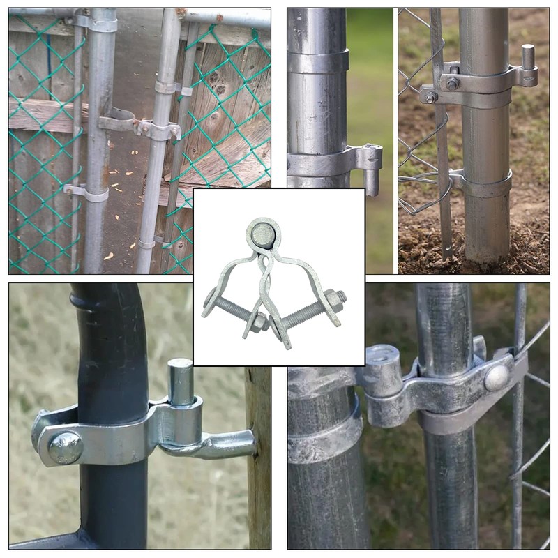 1-3/8" Chain Link Fence Gate Post Hinge, Galvanized Fence，4pcs for