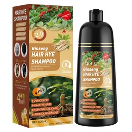 XYZCREATIVE Dark Brown Hair Dye Shampoo 3 in 1 for Women & Men 100% Gray Hair Coverage - Herbal Ingredients Natural Plant Hair Color - Hair Dye in Minutes 500ML