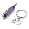 JSDDE Amethyst Healing Crystal Stone Keyring Silver Life Tree Wire
