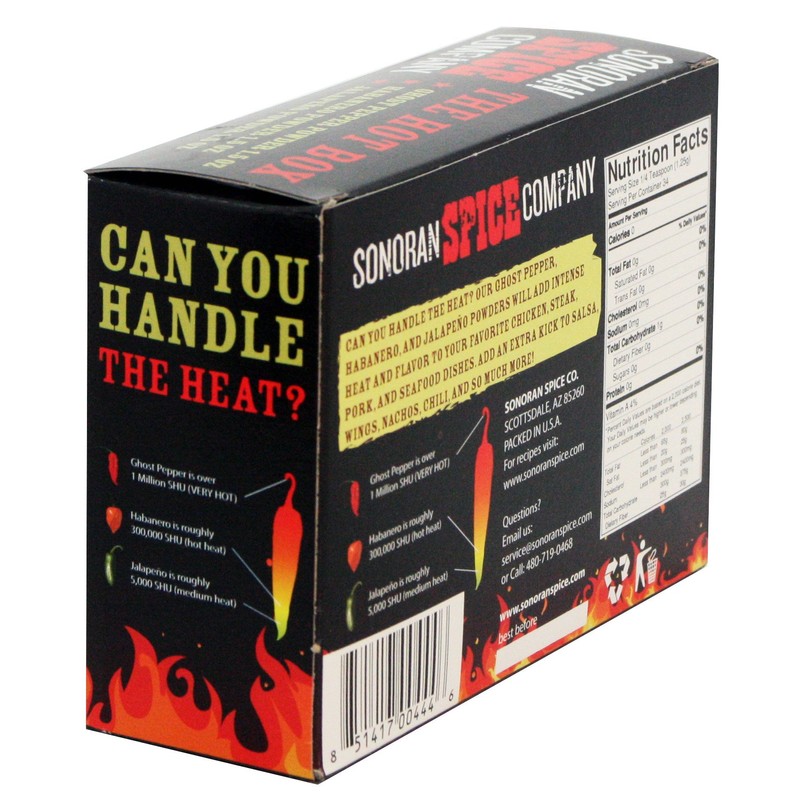 Sonoran Spice Ghost Pepper, Habanero, Jalapeno Powder Hot Box