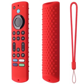 6.2 Inch Silicone Remote case for 2023 Fire TV Stick 4K Max 2nd/Fir TV Omni Series/FireTV 4-Series Remote,Toshiba/Insignia FirTV Remote Cover with Lanyard(Red)