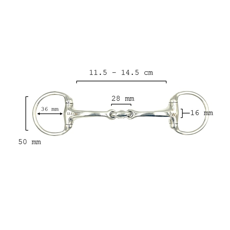 Equine Smile ES0164 JW Olive Head Bit Double Broken Stainless