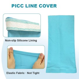 Arm PICC Line Sleeve Protector, Elbow Breathable Cast Nursing Cast Cover Supplies for Arm Circumference 7.5"-8.6", Cyan (XS)