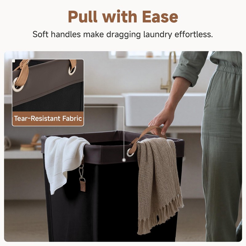 StorageWorks 160L Laundry Basket with Wheels, Large Rolling Hampers for