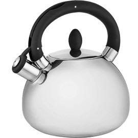 Hamilton Beach Tea Kettle Stainless Steel 3L Whistling with Soft Touch Handle, Stovetop Tea and Water Boilers, Teakettle for Kitchen - Silver