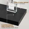 55 Inch Black Floating Shelves, 9.3 Inch Deep Wall Mounted