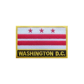 Uijokdef 1 PCS Embroidered Washington D.C Flag Patch Iron On or Sew On Embroidered Tactical Military National Washington D.C Flag Patch (Washington D.C)