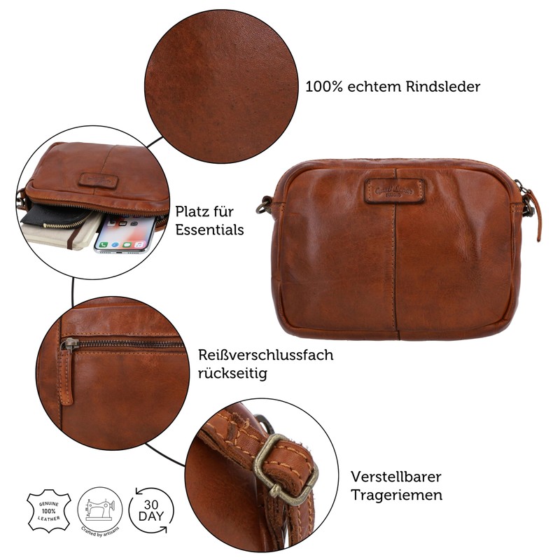 Gusti Dominic Women's Leather Handbag Vintage Brown Leather, brown