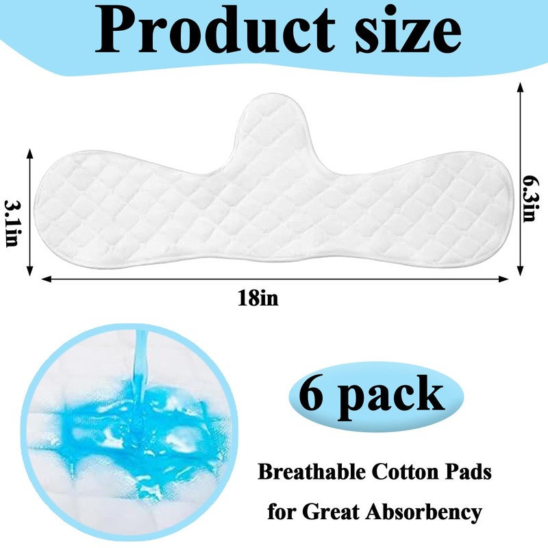 JISRKP 6 Pcs Under Bra Sweat Liners, Cotton Bra Liners