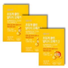 Supercritical Clean RTIG Omega 3 Effects Blood circulation improvement (3 for about 1 month) Clean RTIG Omega (3 30 capsules) (5% discount) / 초임계 클린 알티지 오메가3 효능 혈행개선 (약1달분 3개) 클린알티지오메가 (30캡슐 3개)(5% 할인)