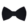 Solid Velvet Pre-Tied Bow Tie & Hanky Set (Black)