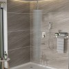 Brushed Nickel 12-Inch Ceiling Mount Square Shower System Waterfall Tub
